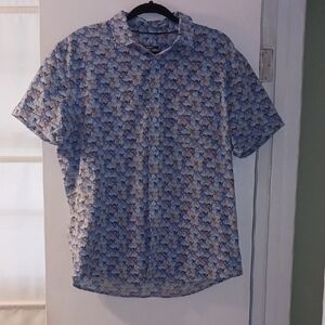 SPECIAL 2/$25 Men's Blue Patterned Shirt